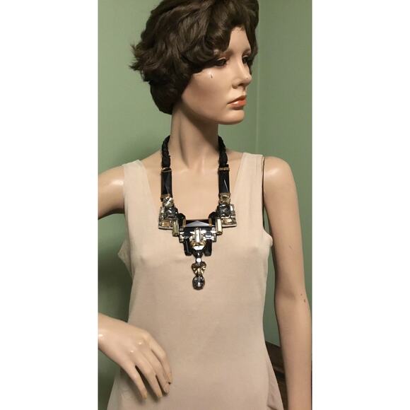 Vintage 1980s OSCAR DE LA RENTA Geometric Massive Statement Necklace - Picture 8 of 8